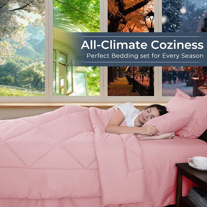HEVUMYI Pink Full Comforter Set - Image 3