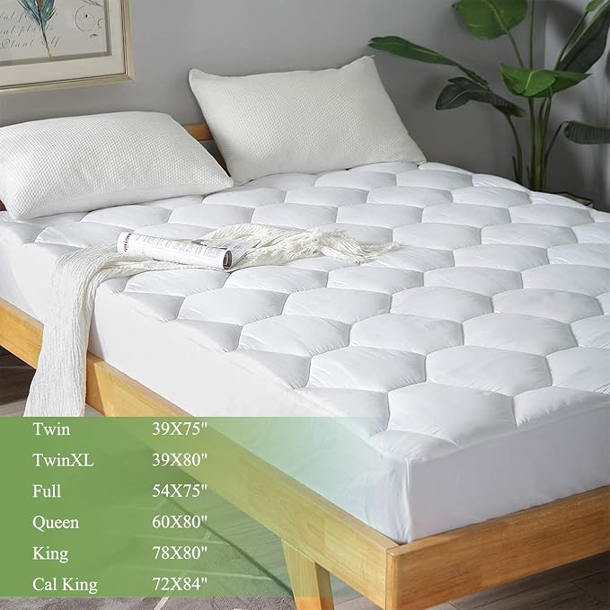 Favorland Twin XL Mattress Pad, 8-21" Deep Pocket Protector Ultra Soft Quilted - Image 2