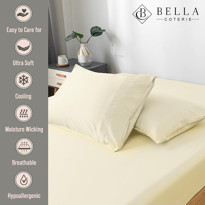 Bella Coterie | Luxury Bamboo Viscose Standard Size Pillowcase Set | 100% - Image 2