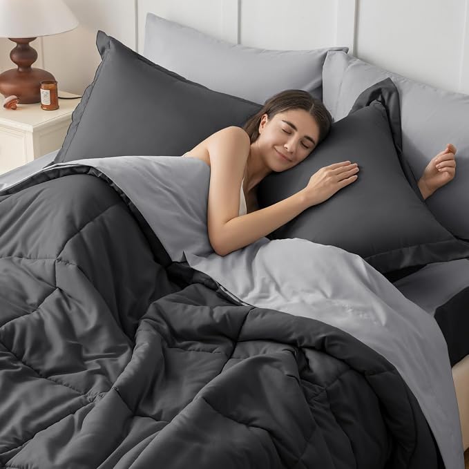 JOLLYVOGUE Twin Comforter Set, Ultra-Soft Bed in a Bag Twin Size 5 Pieces - Image 7