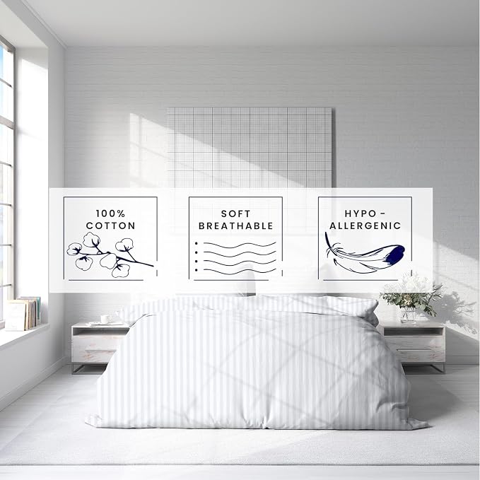 Kotton Culture 3 Pc Twin Size Duvet Cover Set- 100% Egyptian Cotton 600 TC - Image 5