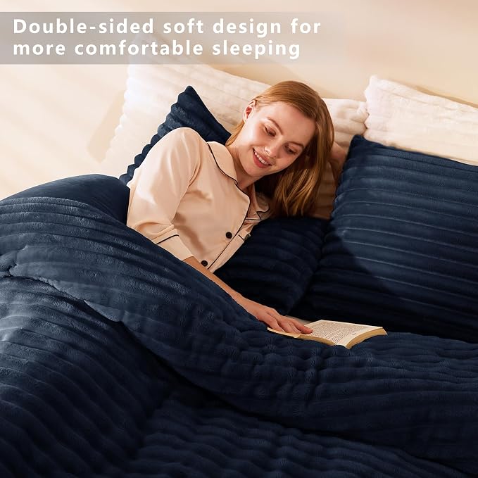 CozyLux Fluffy Queen Comforter Set - Image 7