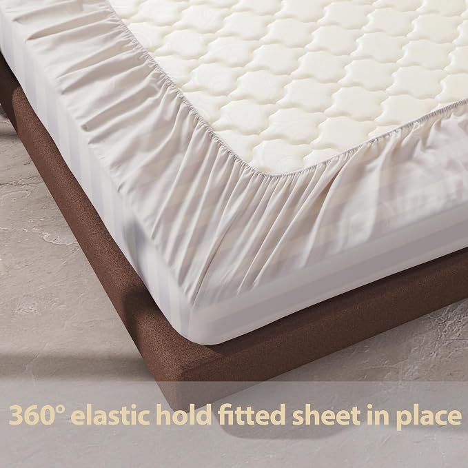 100% Egyptian Cotton Fitted Sheet Twin Size, 600 Thread Count, Single Fitted - Image 9