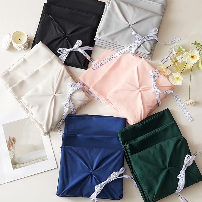 CozyLux Oversized King Comforter Sets Black, 7 Pieces Oversized King Pintuck - Image 7