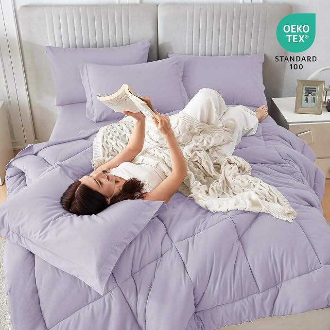 Sasttie Twin Comforter Set, 5 Pieces Bed in a Bag Twin, Complete Bedding Set - Image 5