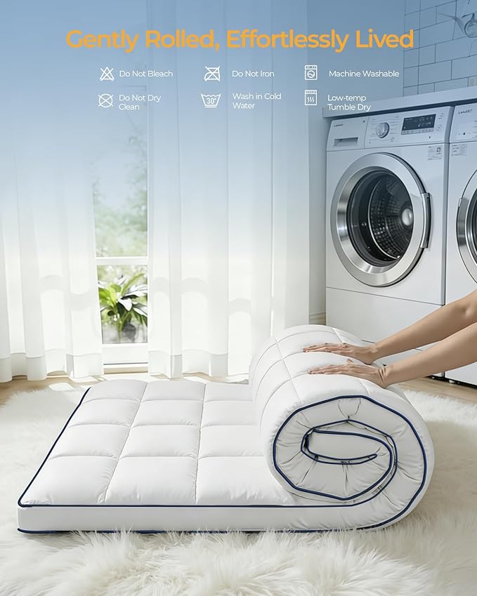 KAYFIA King Mattress Topper, Extra Thick Mattress Pad Cover - Image 9