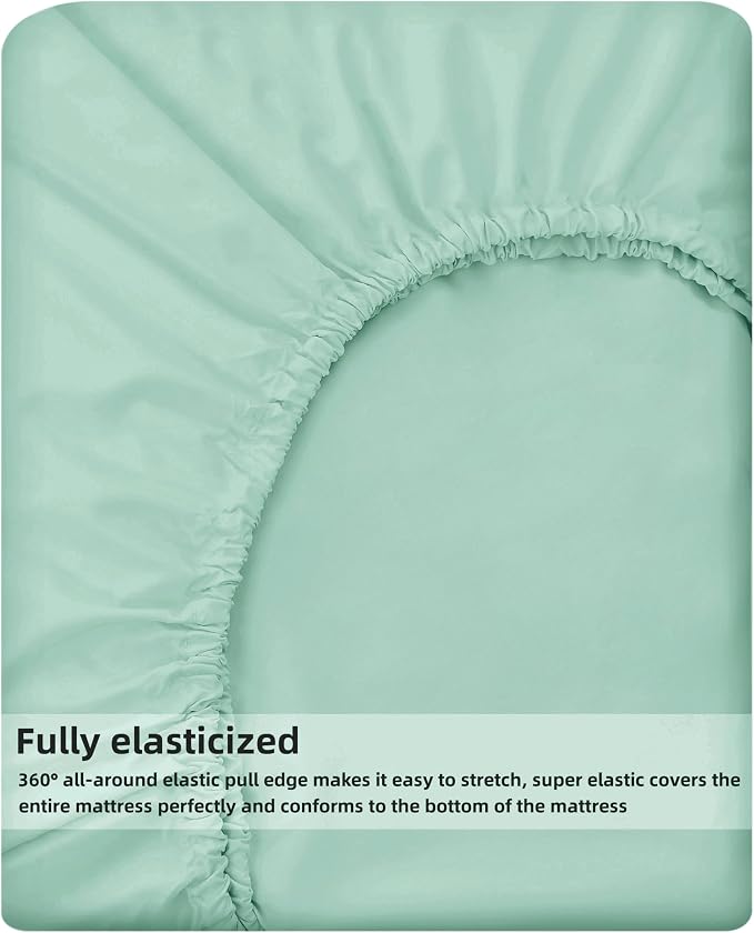 HBHLFZ Full Fitted Sheet Only, Soft Breathable Bottom Sheet - Image 5