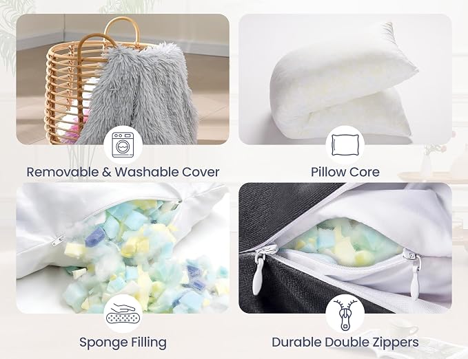 WSOFRLAC Thin Neck Pillow for loft Bed 20x54 Adjustable Back Decorative Pillows - Image 3