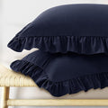 KKJIAF Ruffle Pillow Cases King Size Set of 2, Ruffled Pillow Covers by KKJIAF