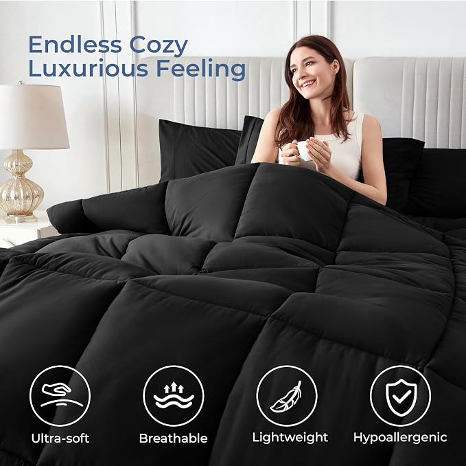 Sasttie Oversized King Comforter Set, 7 Pieces Extra Large Bed in a Bag - Image 2