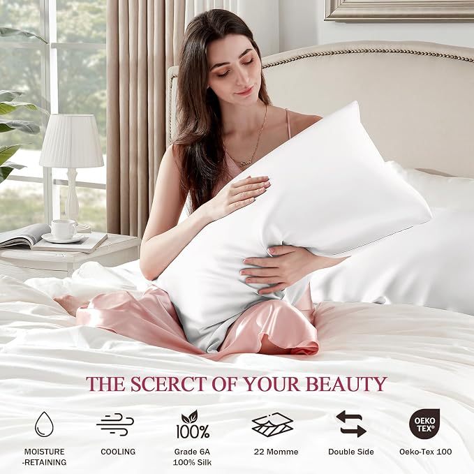 100% Silk Pillow Cases Standard Size Mulberry Silk Pillowcase - Image 6