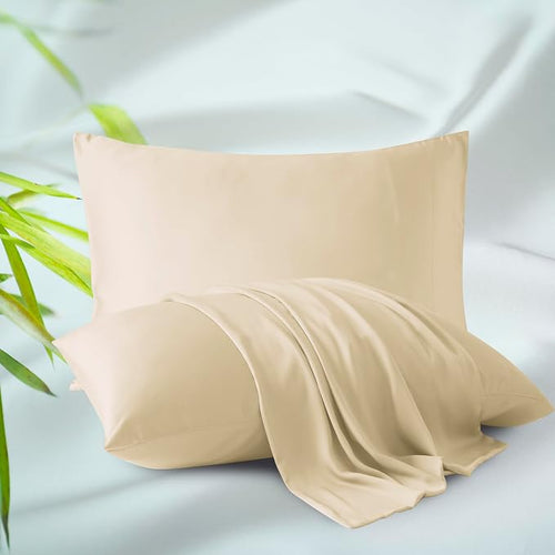 4-Pack Bamboo Viscose Zippered Pillow Cases King Size, 400 Thread Count Cooling by ZaizaiHome