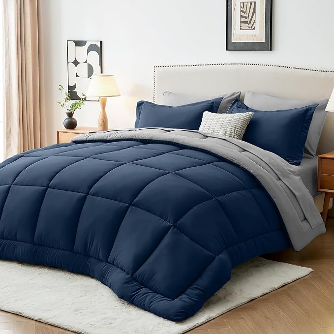 Sasttie King Size Comforter Set, 7 Pieces Bed in a Bag King, Complete Bedding by SASTTIE