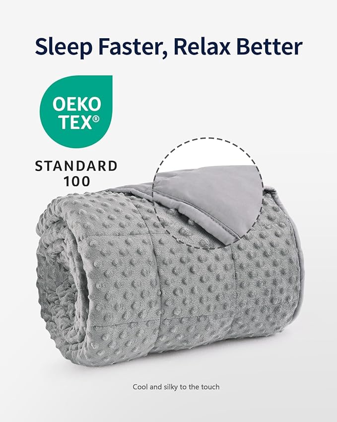 Mr. Sandman Weighted Blanket for Adults, Minky Dots Heavy Blanket for Woman - Image 2