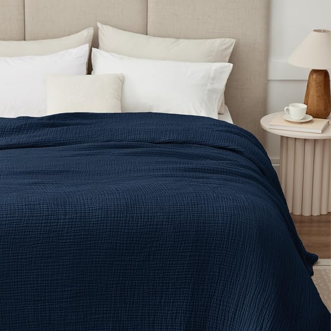 100% Cotton Muslin Blankets Twin XL 66" x 90", 6 Layers Breathable and by Kozyhvn