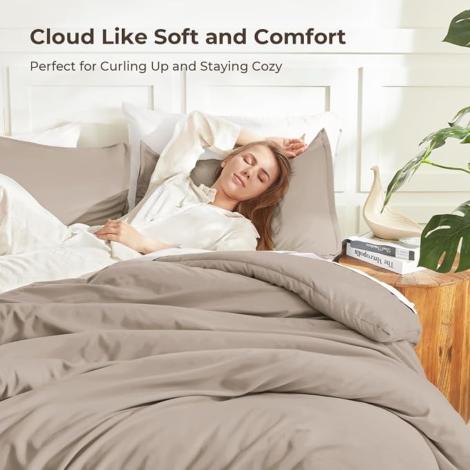 Litanika Light Coffee Oversized King Comforter Set Super King Plus Size - Image 2