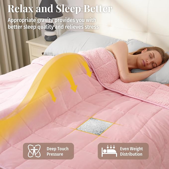 Topblan Sherpa Fleece Weighted Blanket 20lbs, Uniformed Color - Image 3
