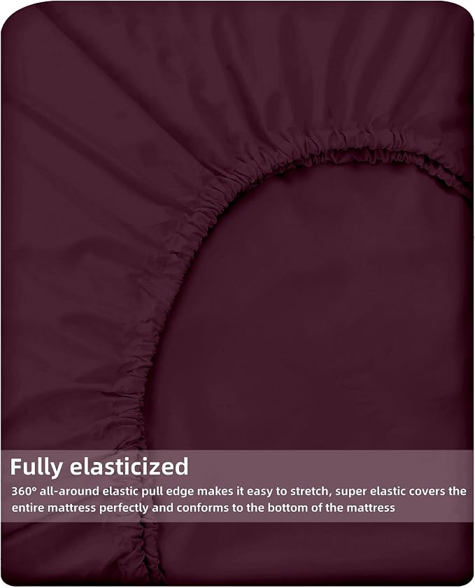 HBHLFZ Twin Fitted Sheet Only, Soft Breathable Bottom Sheet - Image 5