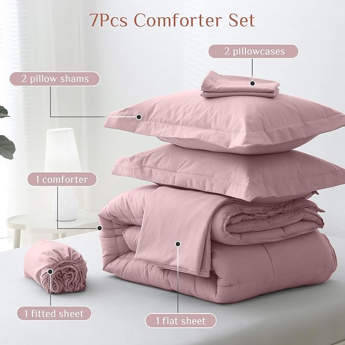 JOLLYVOGUE California King Comforter Set, Ultra-Soft Bed in a Bag Cal King Size - Image 5