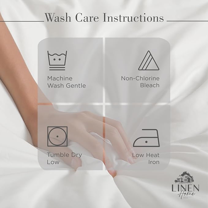 Linen Home 100% Cotton Percale 1 Flat Sheet, Queen Size - Image 7