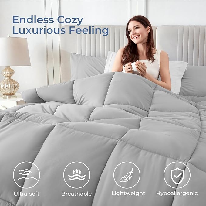 Sasttie King Size Comforter Set, 7 Pieces Bed in a Bag King, Complete Bedding - Image 2