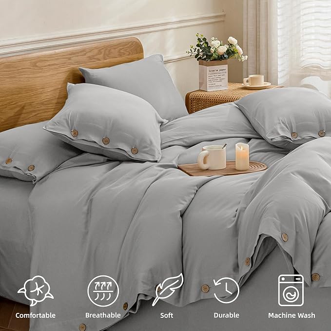 JELLYMONI Cotton Duvet Cover Cal King Size - Image 4