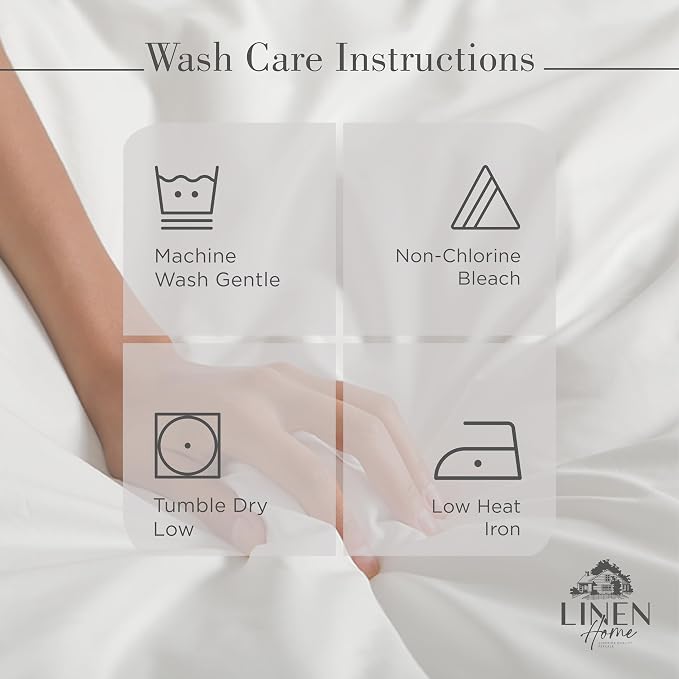 Linen Home 100% Cotton Percale Sheets Queen Size, Dove Grey, Deep Pocket - Image 5