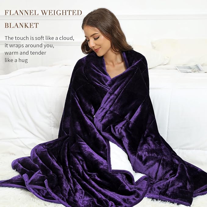 Alomidds Weighted Blanket Twin Size 15lbs 48x72 inches, Sherpa Weighted Blankets - Image 6