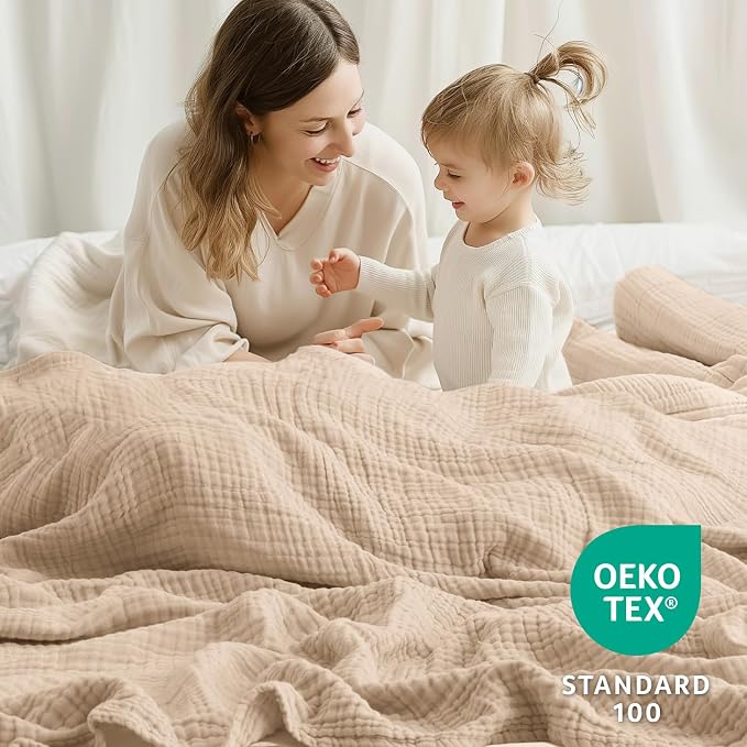 100% Cotton Muslin Blanket Twin 60" x 80", Breathable and Lightweight Cotton - Image 6