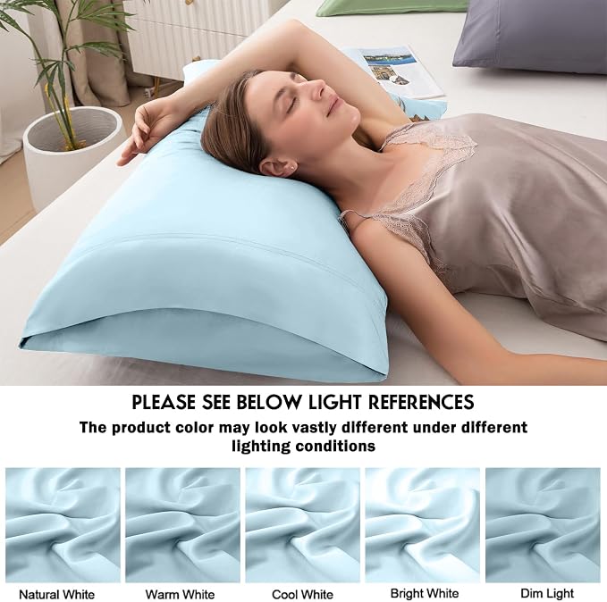 Pillowcases Queen Size 2 Pack, Cooling Viscose from Bamboo Pillow Cases - Image 6