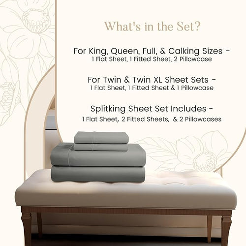 800 Thread Count Egyptian Cotton Sheets Queen Sheet Set 15" Deep Pocket - Image 2