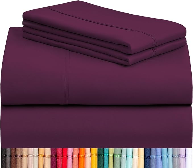 LuxClub 4 PC King Sheet Set, Breathable Luxury Bed Sheets, Deep Pockets 18" by LuxClub