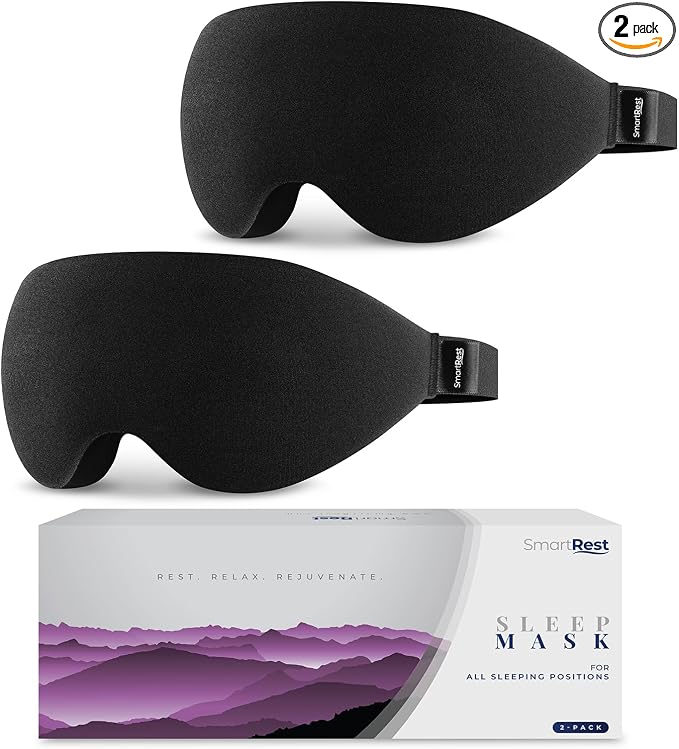 Sleep Mask - Eye Mask for Sleeping - Ultra Lightweight for Side Sleepers by SmartRest