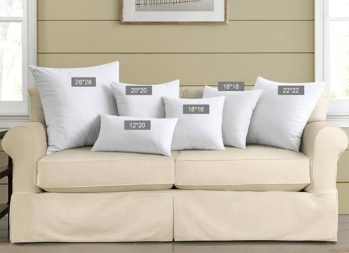 puredown® Feather Down Throw Pillow Inserts 22 x 22, Big Throw Pillows - Image 8