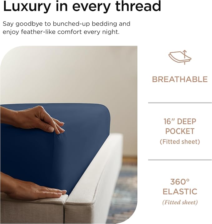Threadmill Luxury 800 Thread Count Full Size 100% Cotton Sheets - Image 5