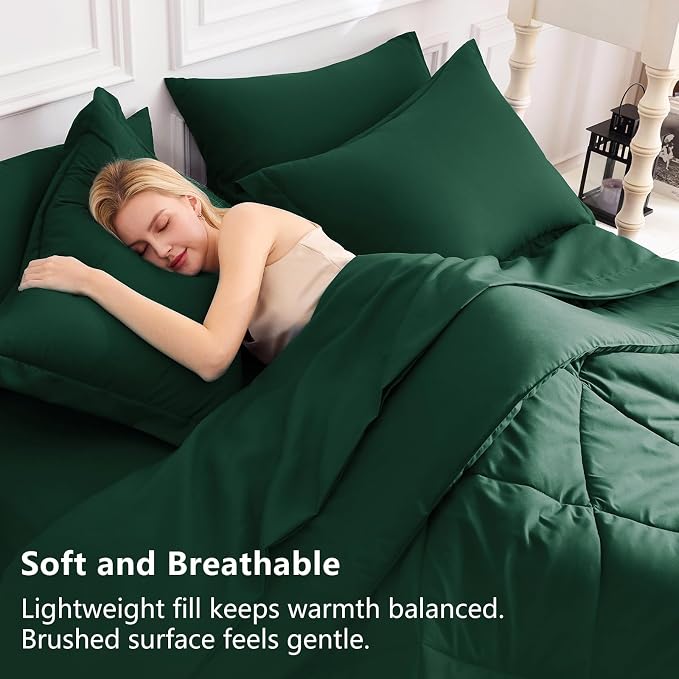 CozyLux Full Size Comforter Sets Emerald Green - Image 3