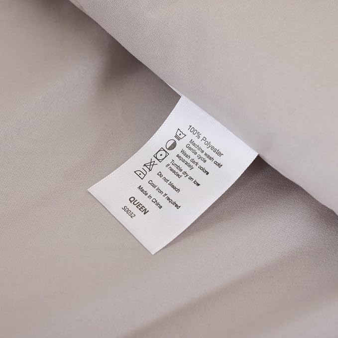 ROSGONIA King Size Comforter Set Linen Grey - Image 8
