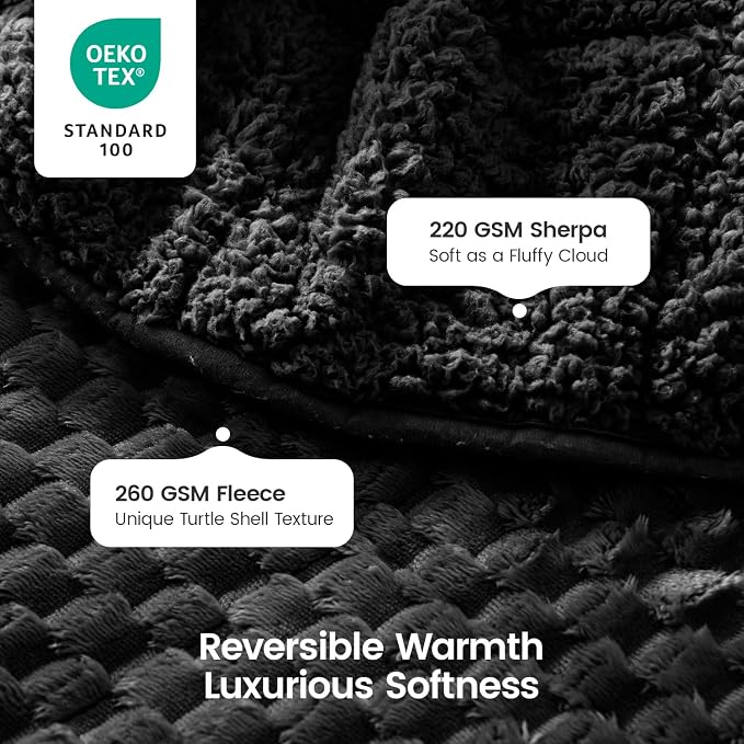 Super Fuzzy Soft Fleece Sherpa Weighted Blanket 15 lbs - Image 3