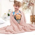 Pink Weighted Blanket Kids 10lbs, Twin Size Cooling Heavy Throw Blanket by BETU