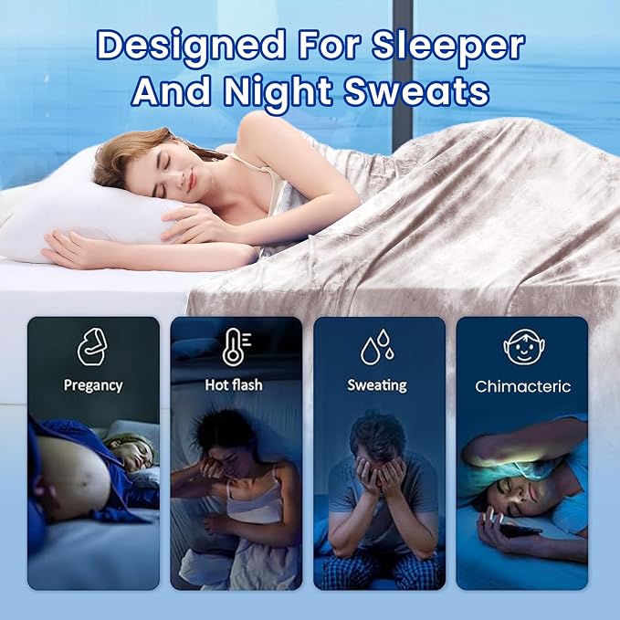 Topcee Cooling Blanket for Night Sweats Decorative Tie Dye, Absorbs Heat to - Image 4