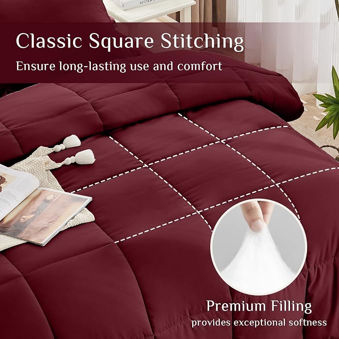 JOLLYVOGUE Full Comforter Set, Ultra-Soft Bed in a Bag Full Size 7 Pieces - Image 3