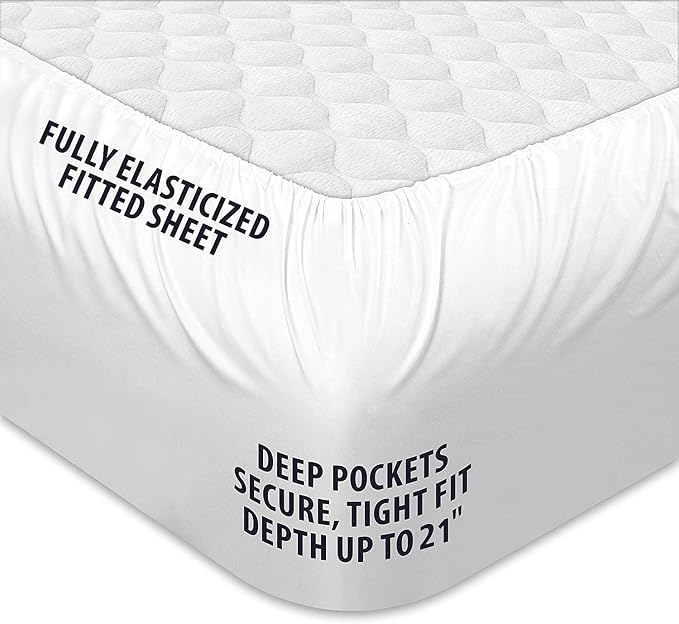 COONP King Mattress Topper, Extra Thick Pillowtop, Cooling Plush Mattress Pad - Image 4