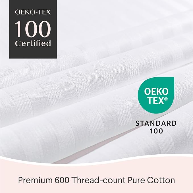 FAUNNA 600TC 100% Cotton Pillow Protectors, Standard Size, 6 Pack, Oeko-TEX - Image 2