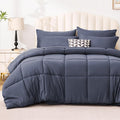 Love's cabin Queen Comforter Set Indigo Blue, 7 Pieces Queen Bed in a Bag by Lovescabin