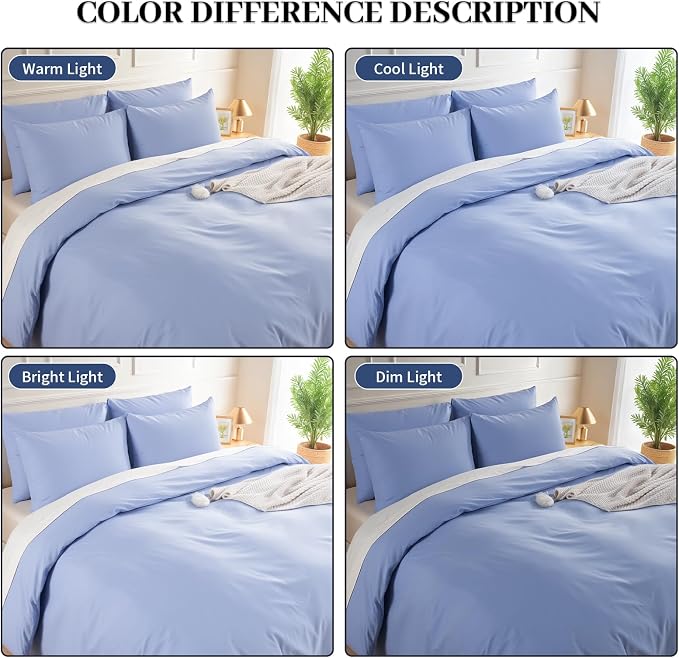 NEXHOME PRO Queen Duvet Cover Set, 100% Washed Cotton - Image 3