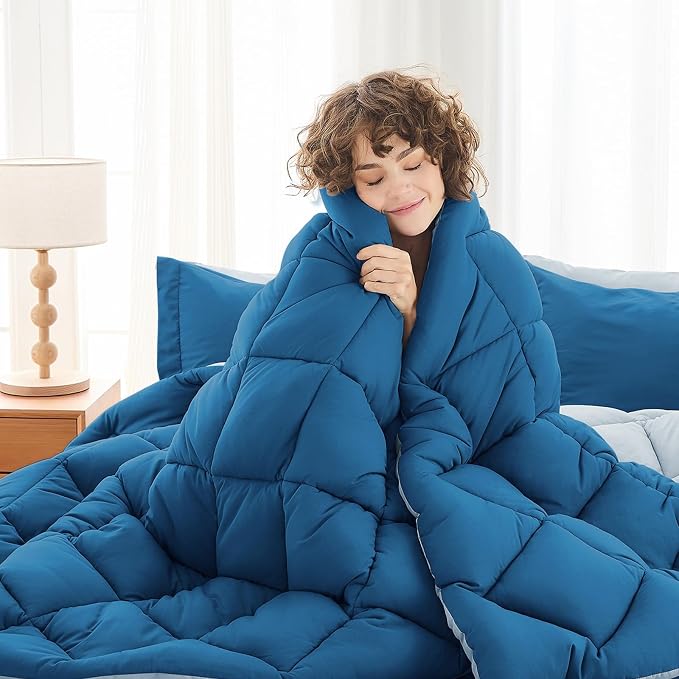 MUXHOMO 7 Pieces Full Comforter Set, Reversible Bed in a Bag Full Size - Image 2