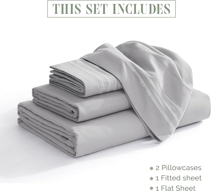Elegant Comfort Luxurious 1500 Premium Hotel Quality Microfiber 4-Piece Sheet - Image 3