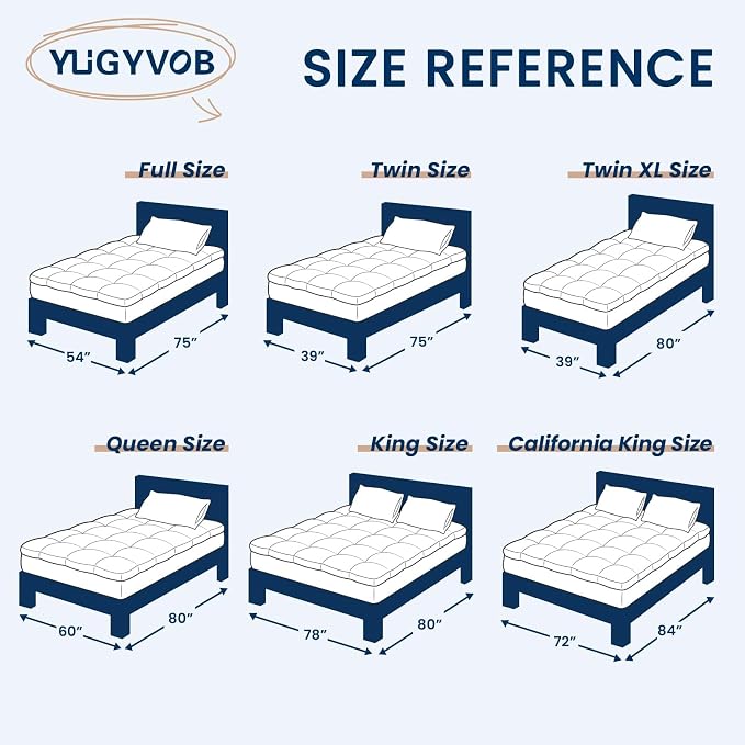 YUGYVOB Mattress Pad Extra Thick, and Breathable Twin XL Mattress Topper 8-21" - Image 9