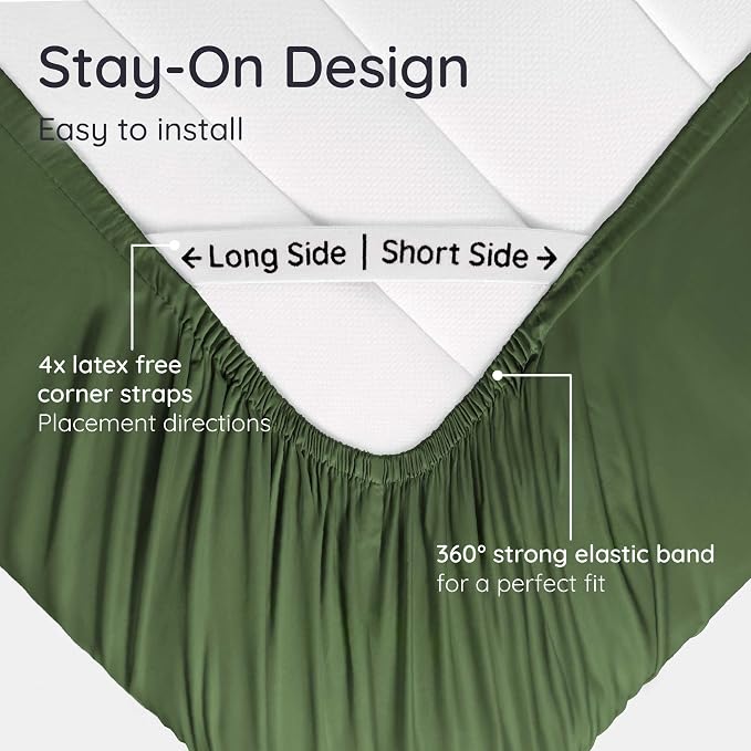 Bambaw 100% Viscose Derived from Bamboo Fitted Sheet Twin Size, 15’’ Deep - Image 5