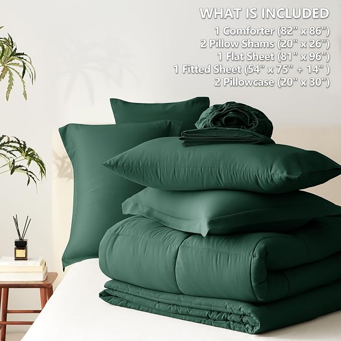 CozyLux Full Size Comforter Sets Emerald Green - Image 7